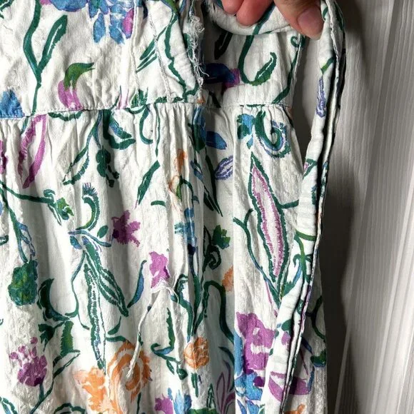 Tanya Taylor Neves White Floral Printed Sleeveless Maxi Dress Women's Size 4 - Picture 5 of 13